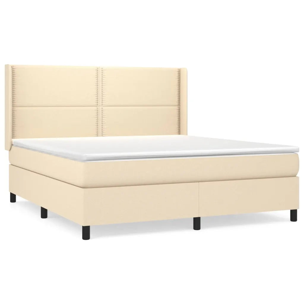 Giroletto a Molle con Materasso Crema 180x200 cm in Tessuto 3131374