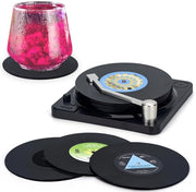 Vinili Retro Platen Sostegni con Giocatore, 6 Pezzi Sostegni in Vetro per Bevande, Bar, Caffè, Casa, Feste, Ufficio, Decorazione di Interno Moderna e Gag per Uomini