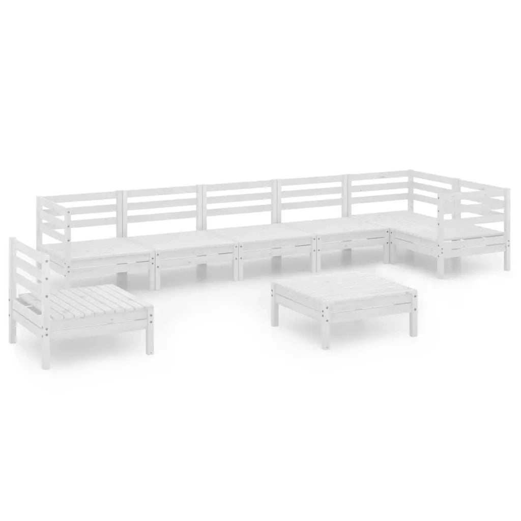 Set Divani da Giardino 8 pz in Legno Massello di Pino Bianco  cod mxl 44899