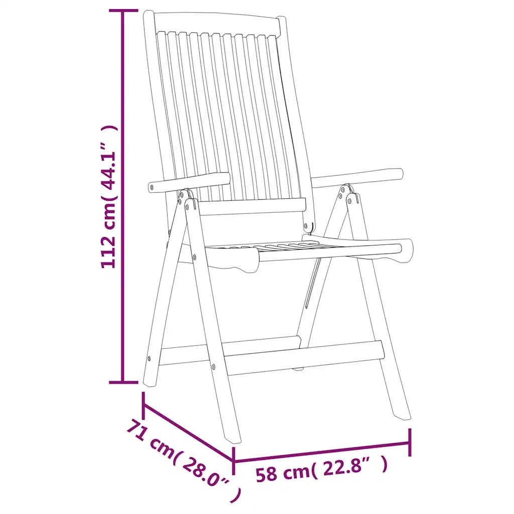 Set da Pranzo per Giardino 5 pz in Legno Massello di Eucalipto cod mxl 43235