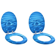 Sedile per toilette con chiusura morbida 2 pcs Goccia blu