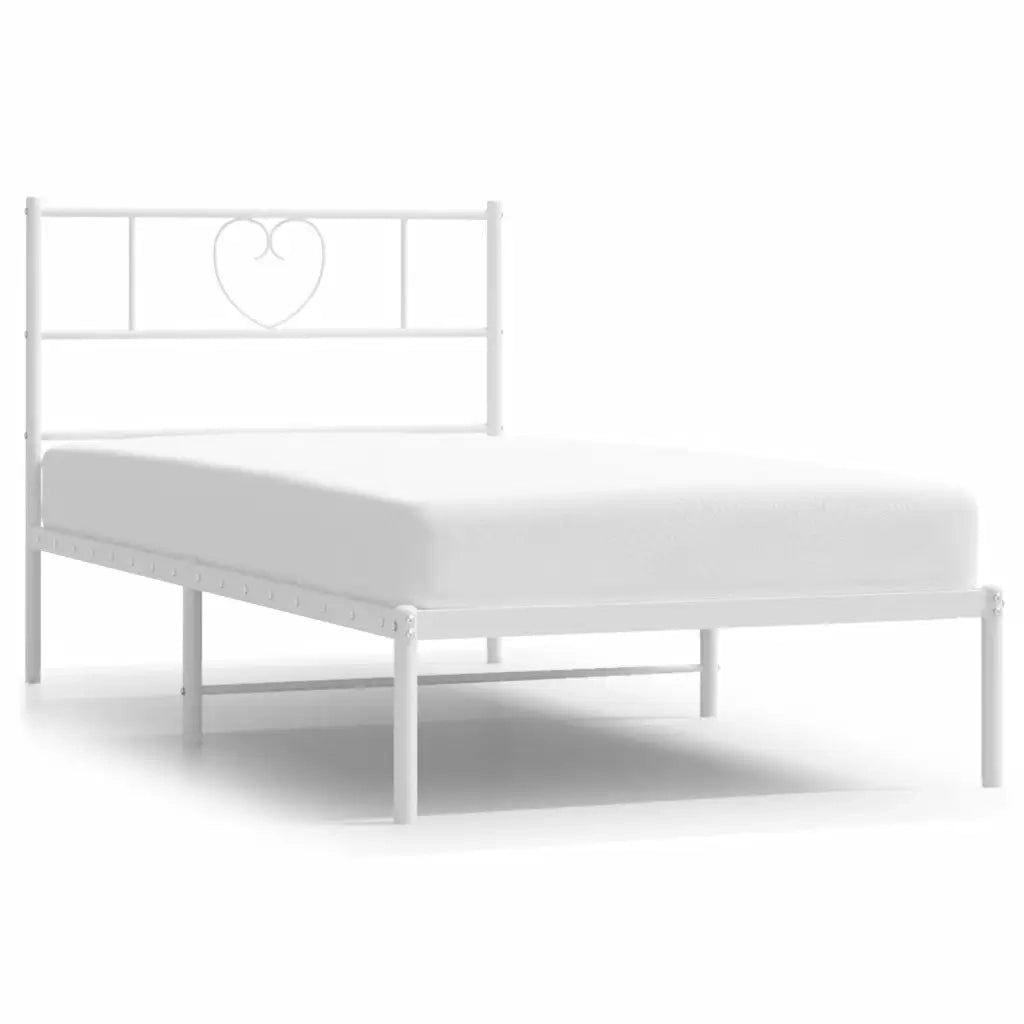 Giroletto con Testiera Metallo Bianco 90x190 cmcod mxl 77332