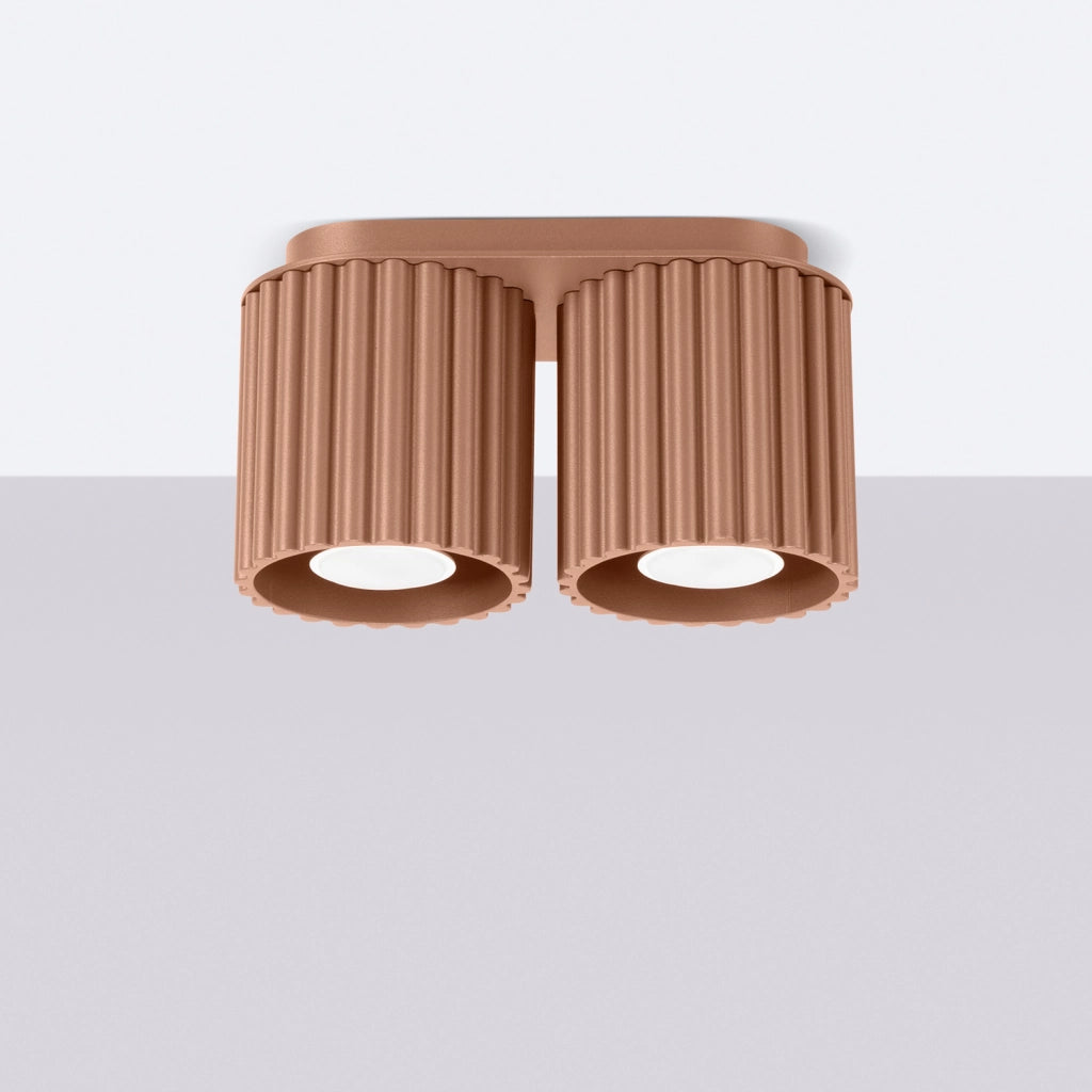 Plafoniera moderna mocca ovale 21cm 2xGU10 VISTAO Pure