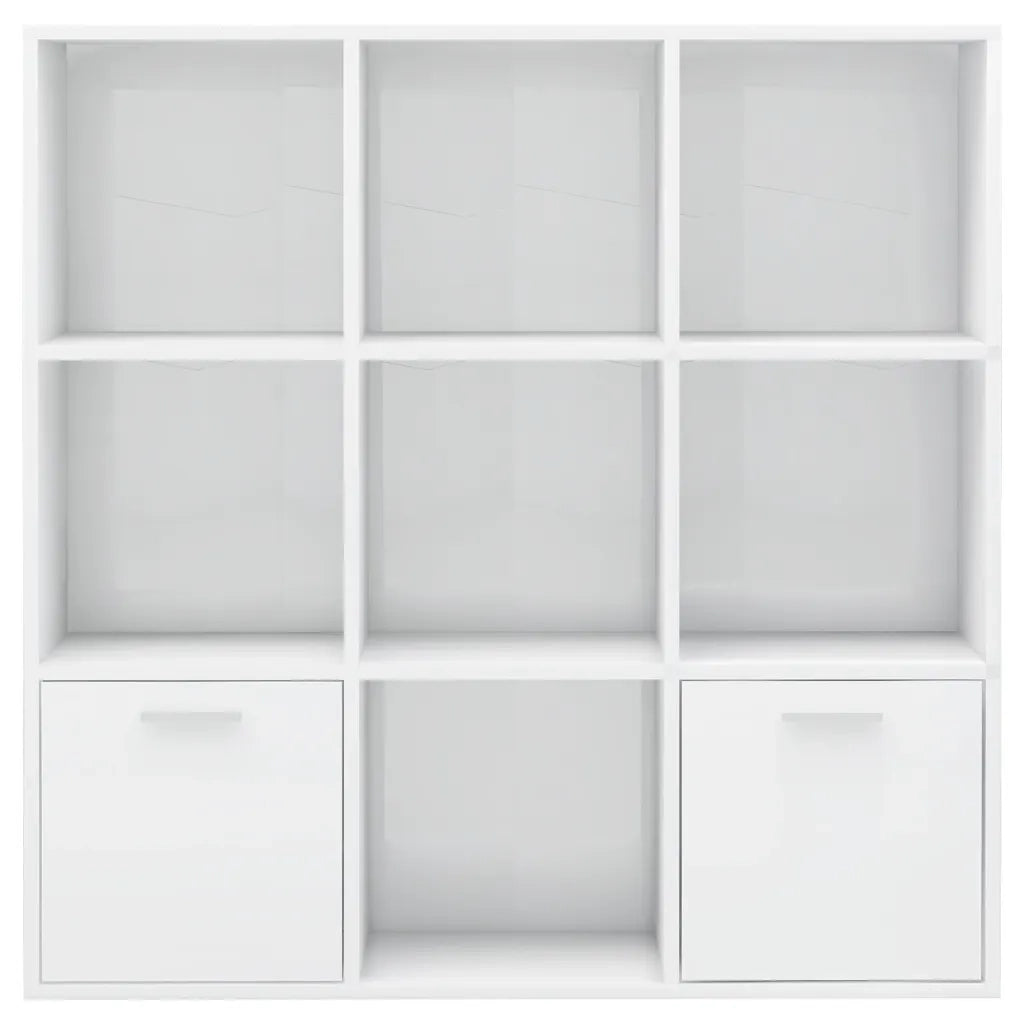 Libreria Bianco Lucido 98x30x98 cm in Legno Multistrato 801122