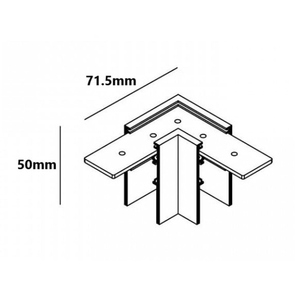 Trade Shop - Connettore Giunzione Angolare Nero Per Collegamento Binario Magnetico Da Esterno Gf-3-l -