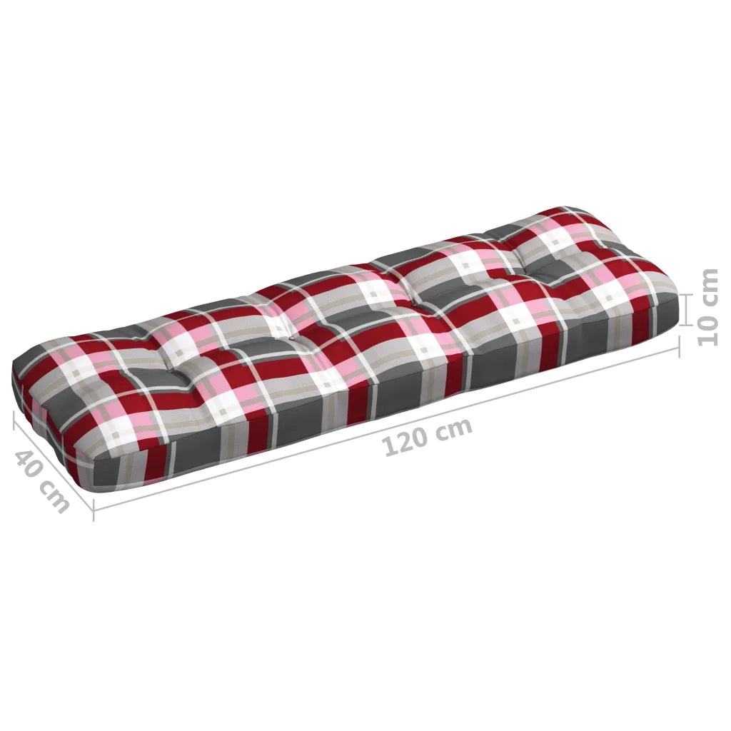 Cuscini per Divano Pallet 7 pz Rosso Motivo a Quadri 314601