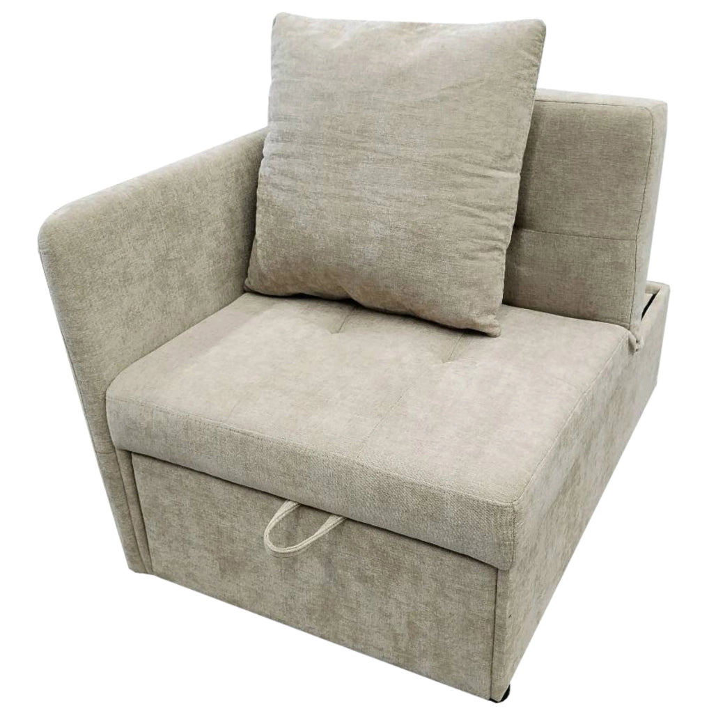 Divano letto 3 in 1 beige con schienale regolabile e cuscino HOMVRA