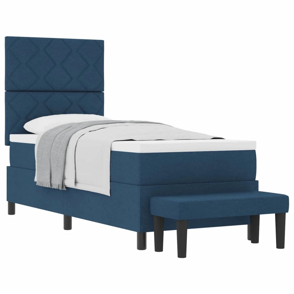 Letto a molle con materasso Blu 80 x 200 cm Tessuto 3344106