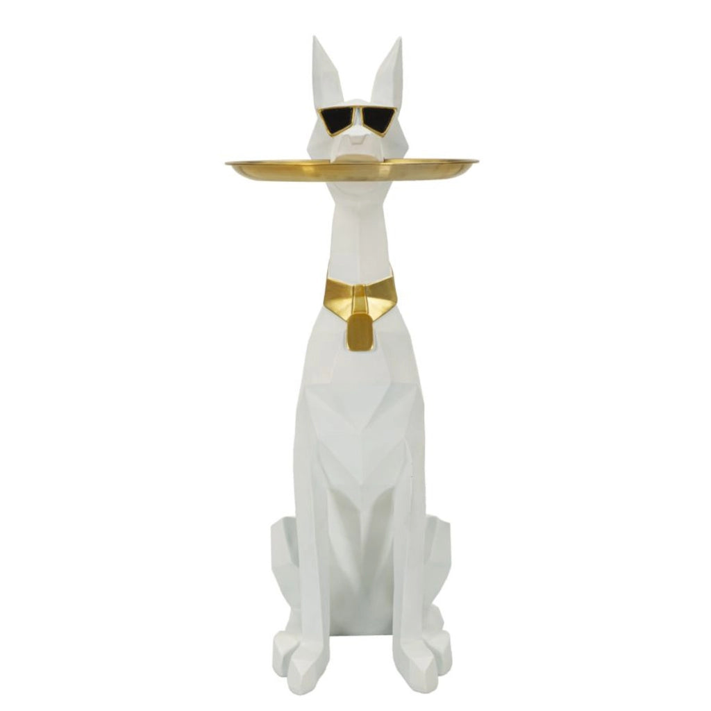 Vassoio Cane 16, Bianco, Poliresina, 27x51x74 cm