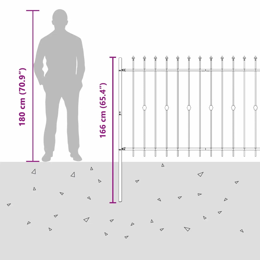 Recinzione da Giardino | Recinzione a punte Asten Nero