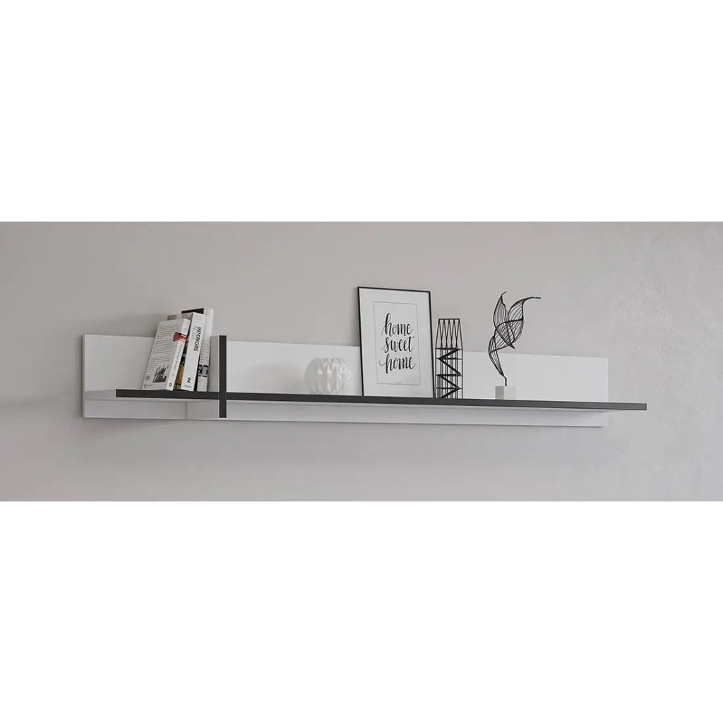 Scaffale da muro 180cm colori bianco e nero. Collezione HAVANA.