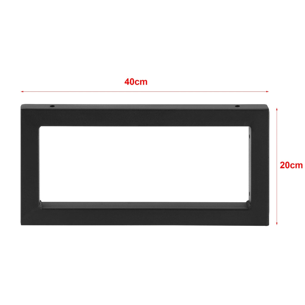 Set 2 staffe da parete fai da te in acciaio 40 x 20 cm nero opaco 03_0008097