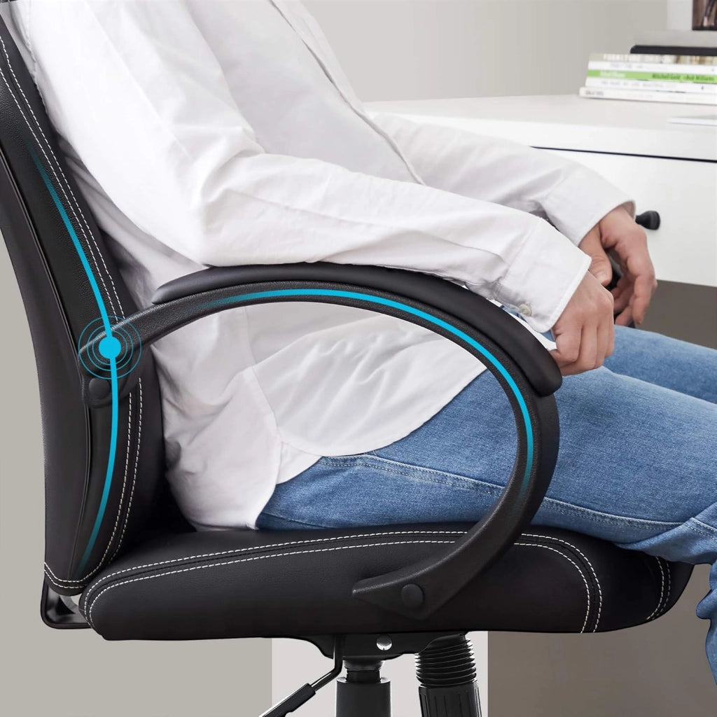 Poltrona Girevole Sedia Direzionale Ergonomica da Ufficio Studio Regolabile con Rotelle OBG56L