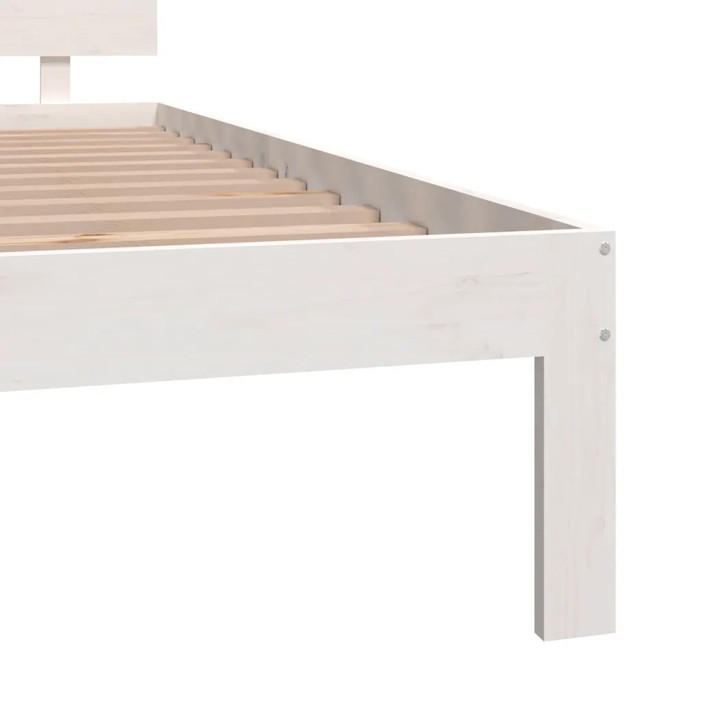 Giroletto-Struttura Letto Bianco in Legno Massello di Pino 200x200 cm 135790