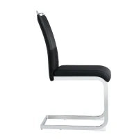 Set di 2 Sedie moderne per sala da pranzo, con schienale alto, in PU e tessuto, per Cucina e ufficio, Nero