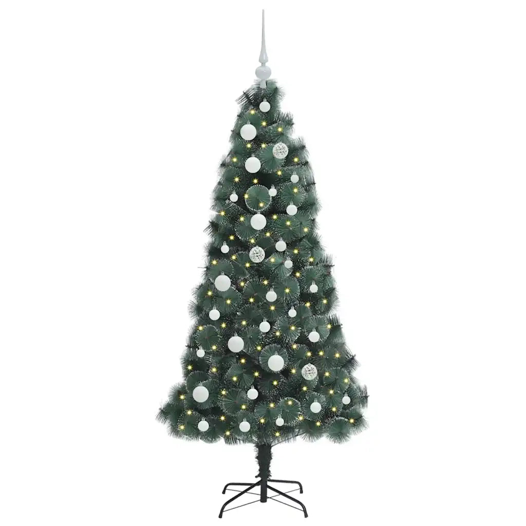 Albero di Natale | Decorazioni natalizie artificiale pre-illuminato con set di palline