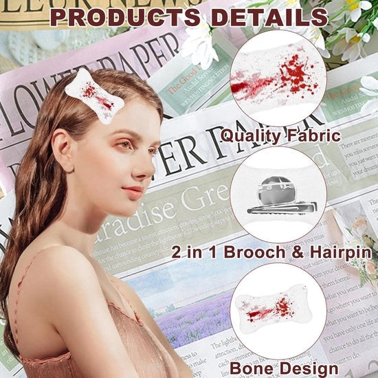 Set di 2 Spille per Capelli in Plush - Accessori per Capelli per Donne - Accessori per Cosplay - Spille per Capelli Artificiale per Halloween