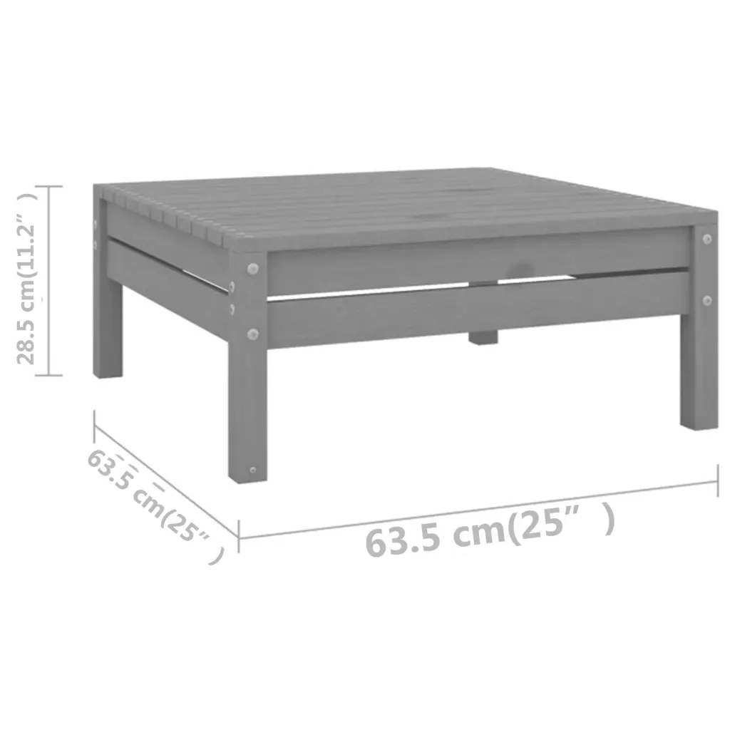 Set Divani da Giardino 6 pz Grigio in Legno Massello di Pino cod mxl 36779