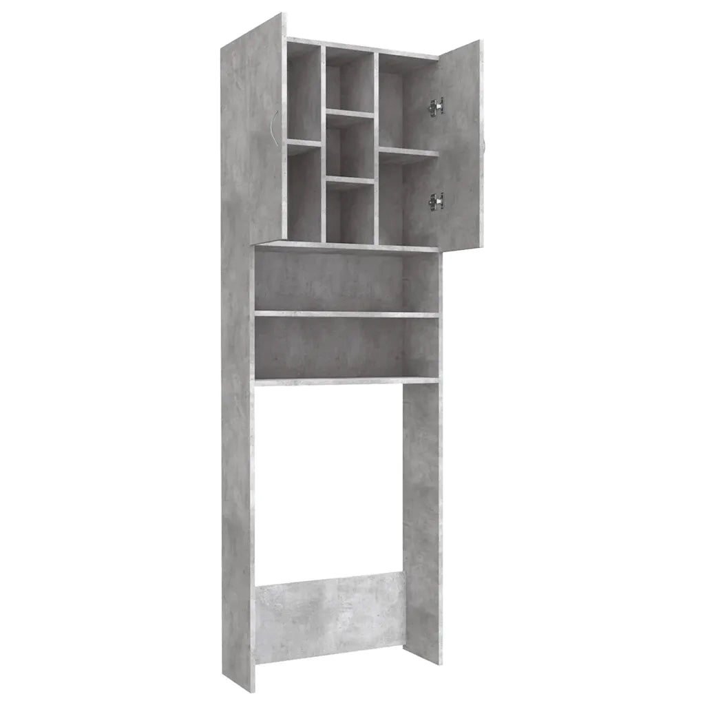 Mobile per Lavatrice Grigio Cemento 64x25,5x190 cm