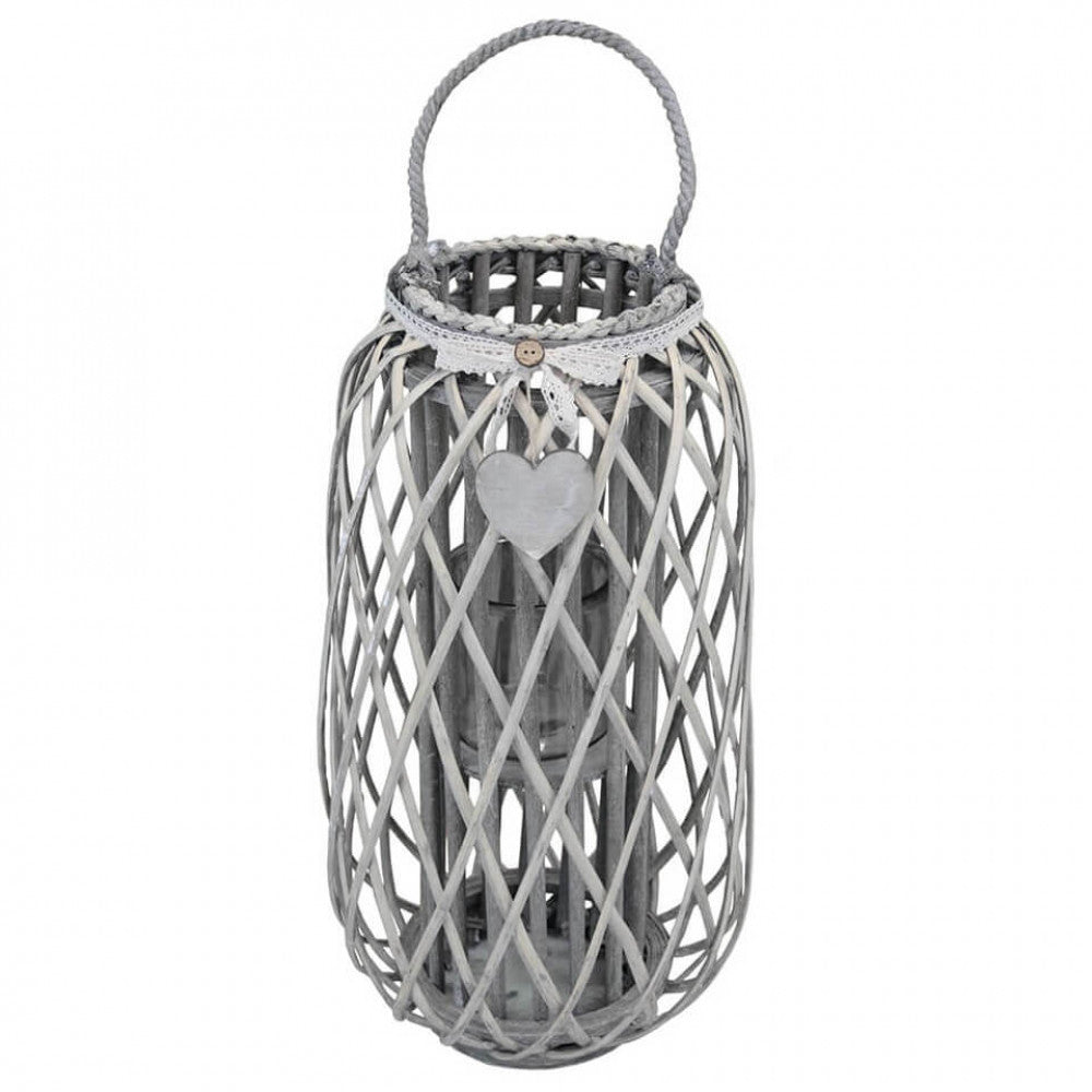 Lanterna Fabienne   in Vimini Grigio