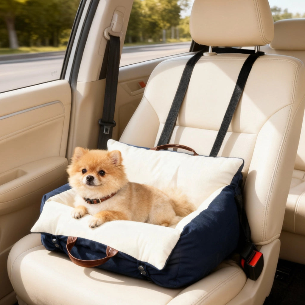 Seggiolino Auto per Cani ¨C Xylo ¨C Con 2 Cinghie, Rivestimento Lavabile, Blu, fino a 5 kg