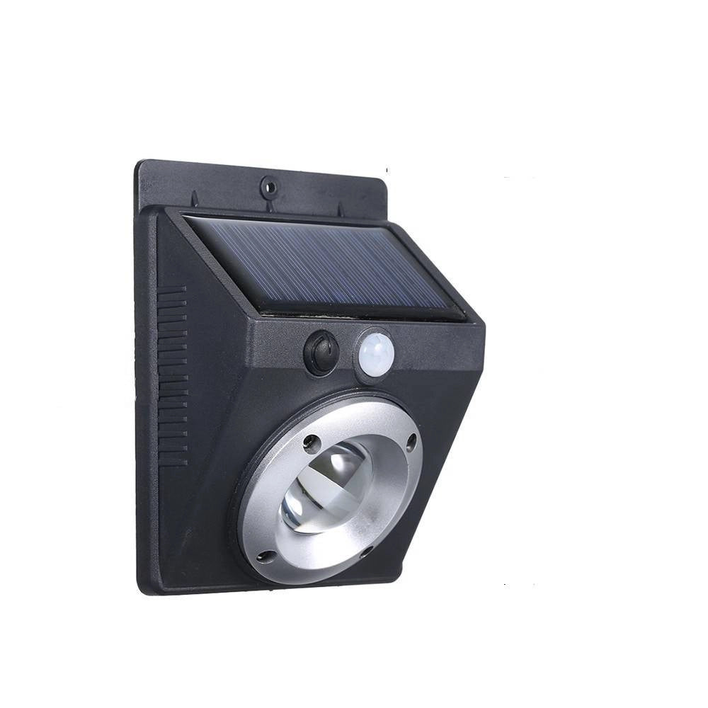 Trade Shop - Faretto Luce Led Cob Pannello Solare Ricaricabile Sensore Di Movimento Pir -