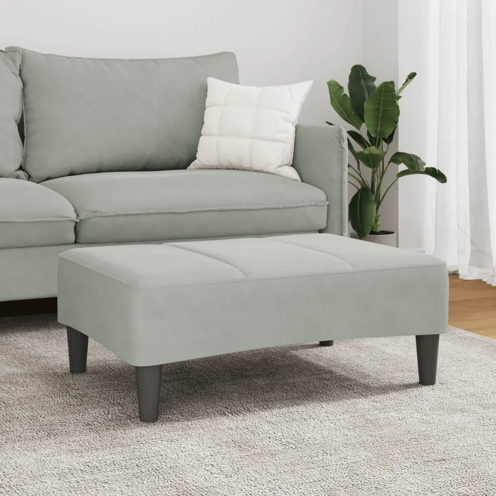 Poggiapiedi Grigio Chiaro 77x55x31 cm in Velluto