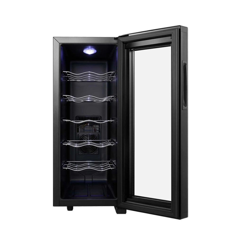Cantinetta vino 12 bottiglie 33L, temperatura 12-18°C con display touch e porta vetro silenziosa <27dB - Sogo