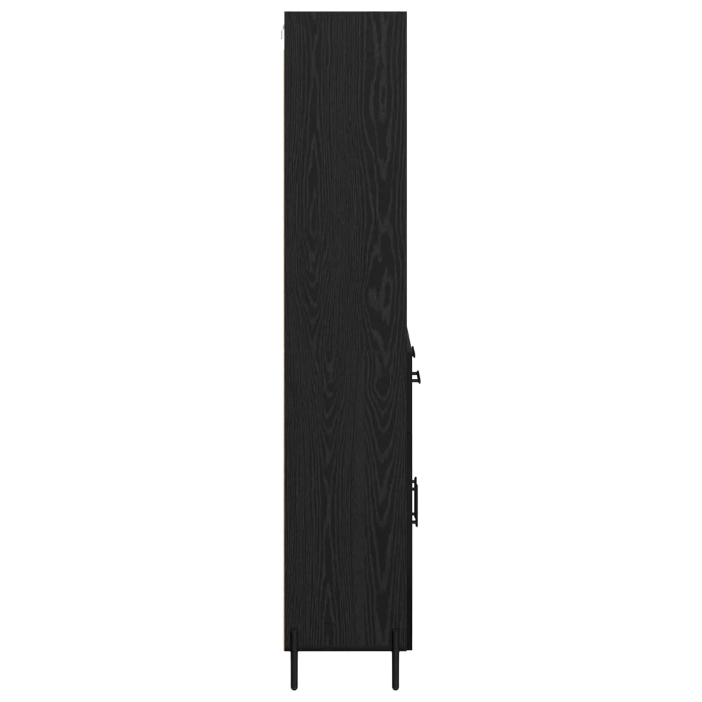 Credenza | Madia | Buffet da pranzo | Armadio da pranzo Rovere nero 69,5 x 34 x 180 cm Legno multistrato