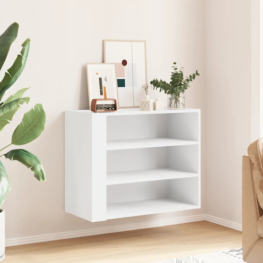 Armadietto a Muro Bianco 75x35x60 cm in Truciolato 848416