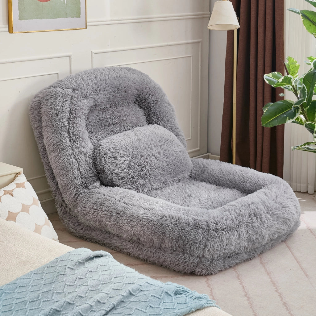 SOFA Letto da pavimento regolabile a 5 posizioni 102x89x88 cm Grigio Chiaro