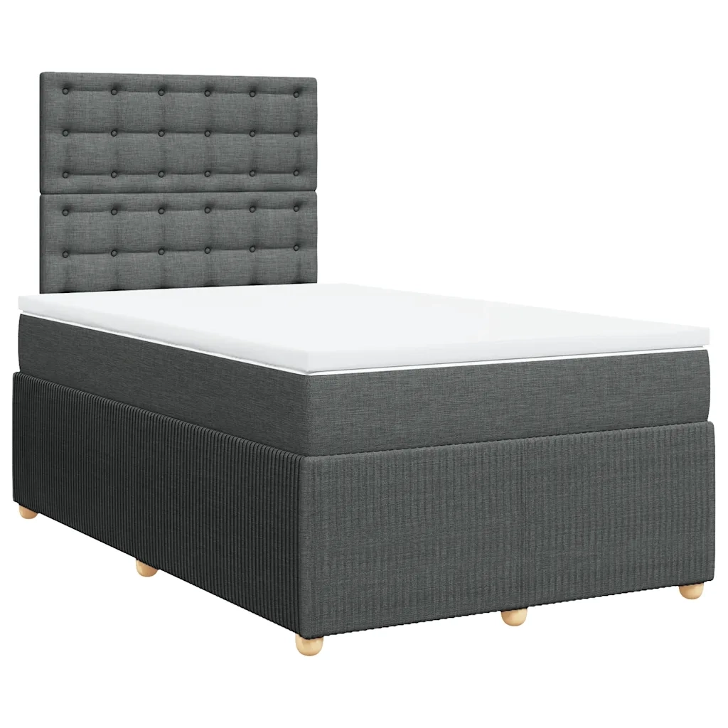 Giroletto a Molle con Materasso Grigio Scuro 120x200 cm Tessuto 3292038