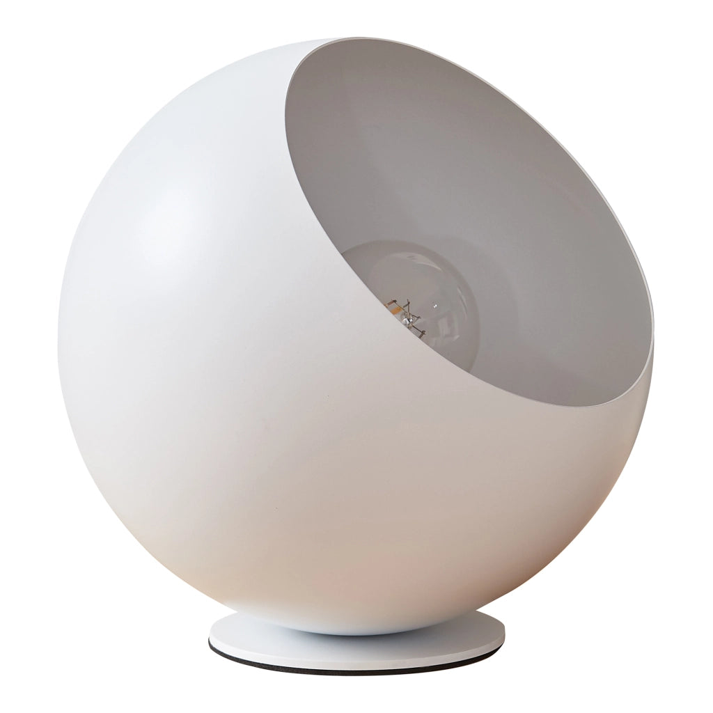 Lampada da Tavolo Lukkodso in Metallo Lampada Semisferica da Comodino Ø20 x 20 cm - Bianco lux.pro