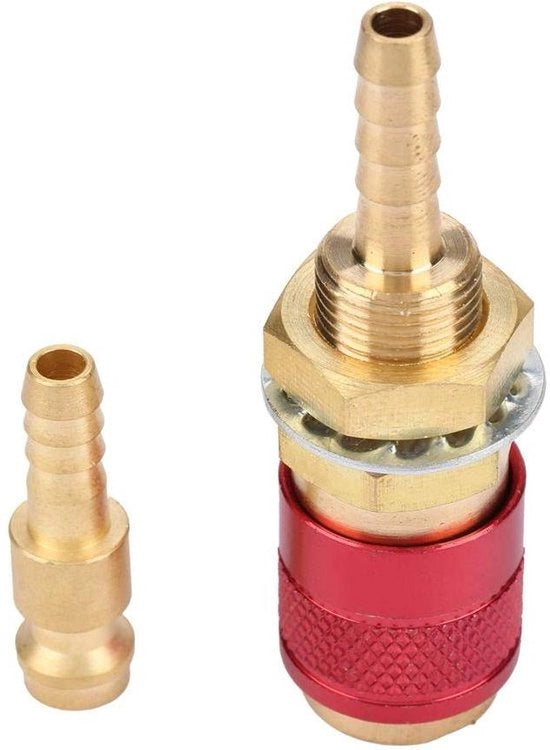 Connettore rapido per tubo idraulico, rame M6 gas & acqua, tubo idraulico da giardino, saldatura MIG TIG (rosso) - Connettori utili per diverse applicazioni