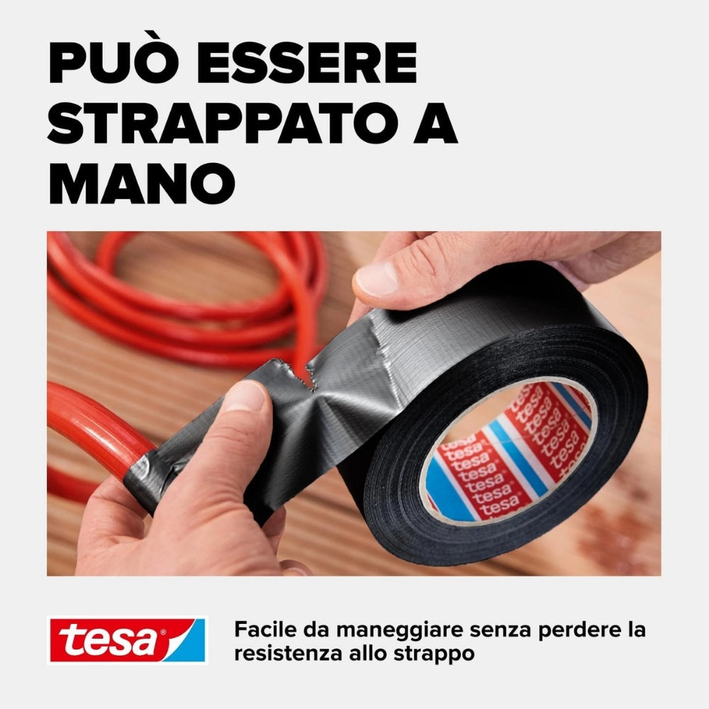 Tesa extra power universal nastro adesivo nero a tenuta extraforte 50 m x 50 mm