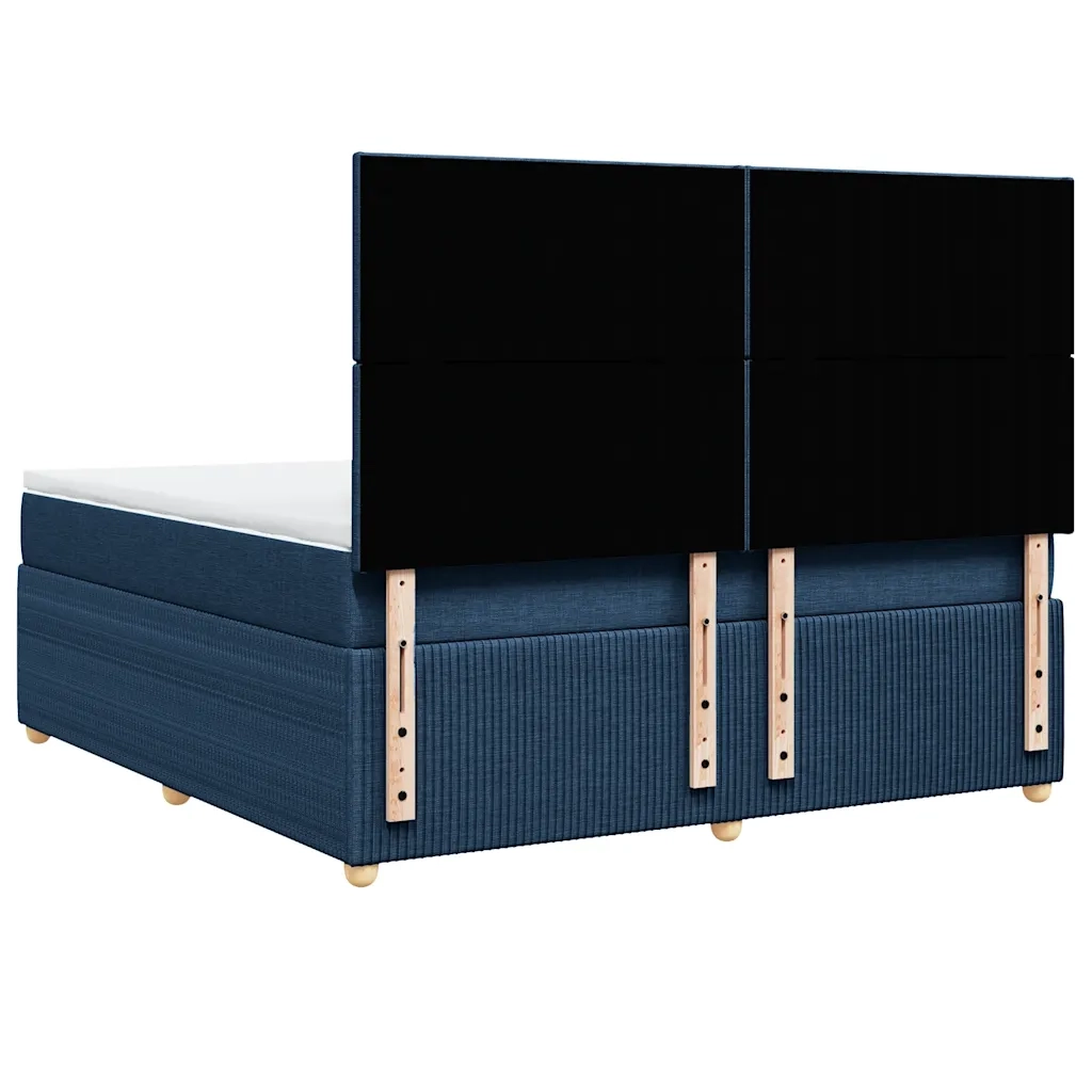 vidaXL Giroletto a Molle con Materasso Blu 180x200 cm in Tessuto