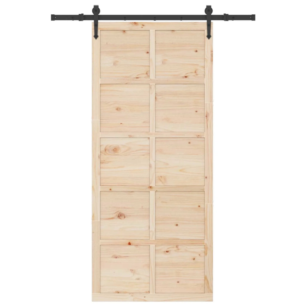 Porta scorrevole Naturale 80 x 208 cm Legno Massello di Pino
