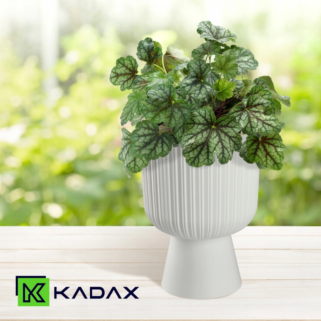 Vaso da fiori KADAX, vaso da fiori da giardino, copertura in plastica, 14 cm, supporto per fiori, bianco