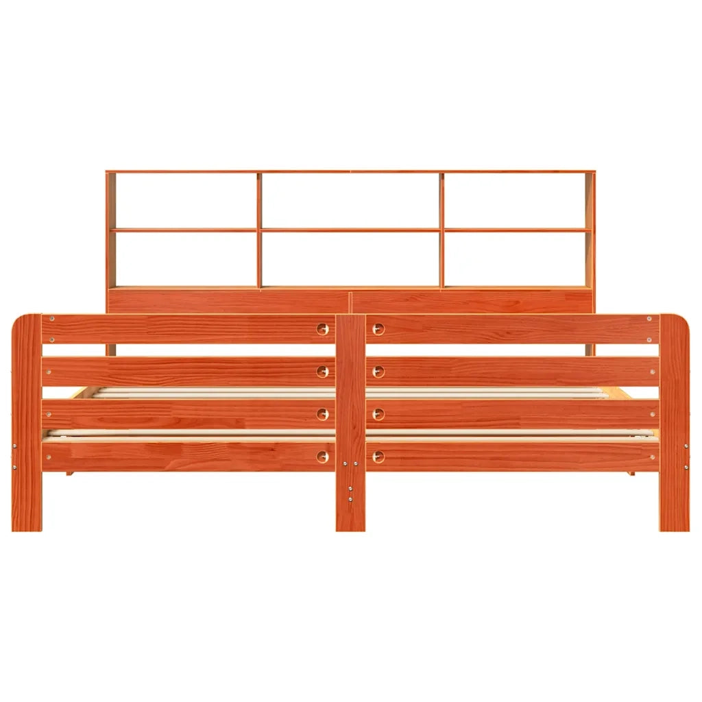 Giroletto senza Materasso Marrone Cera 200x200 cm Legno di Pino 3309937