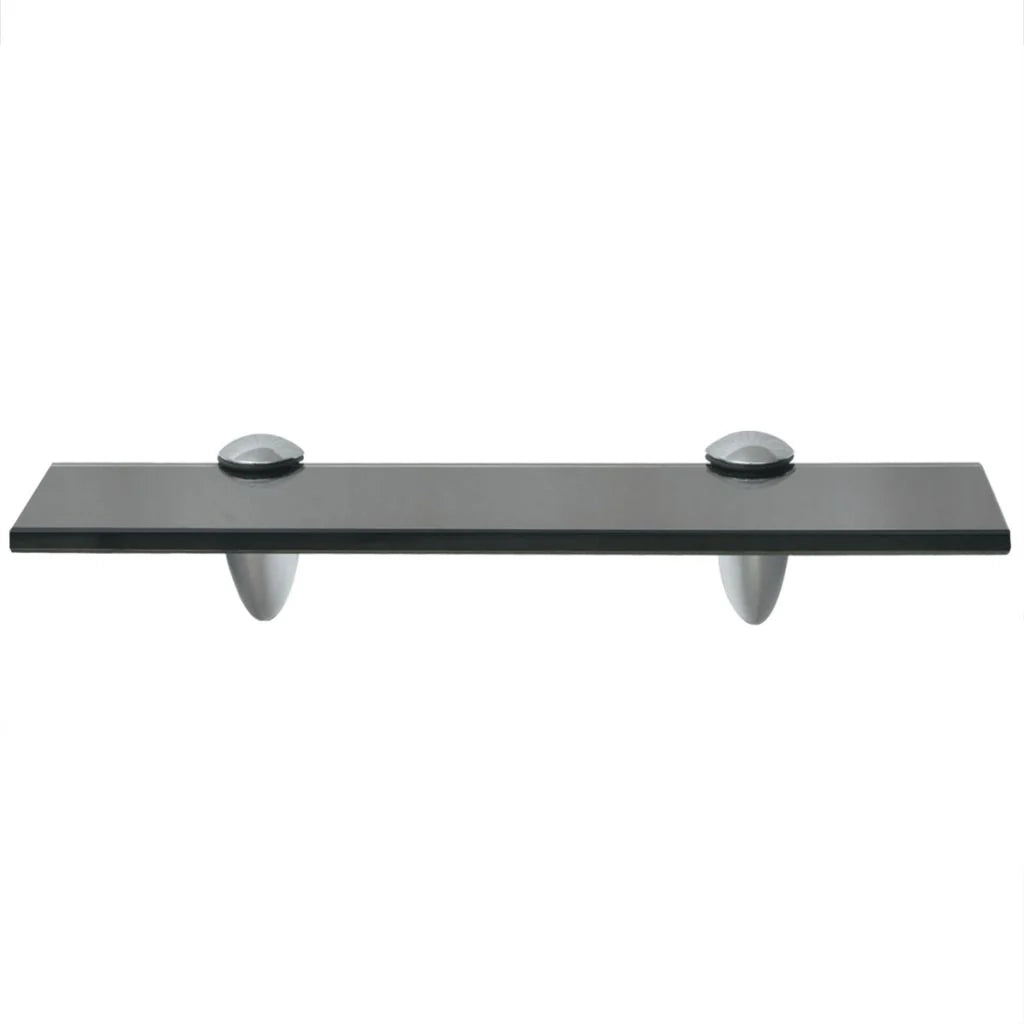 Mensola moderna in vetro da parete 30 x 20 cm spessore 8 mm nero 2702151/2