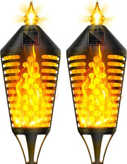 Illuminazione esterna a energia solare - lampade a gas realistico per esterno con accensione automatica - 2 pezzi