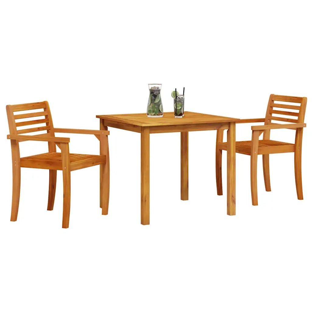 Set da Pranzo per Giardino 3 pcs Marrone