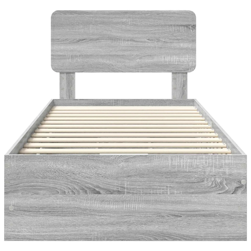 Struttura del letto con cassetto Sonoma grigia 90 x 200 cm 3412225