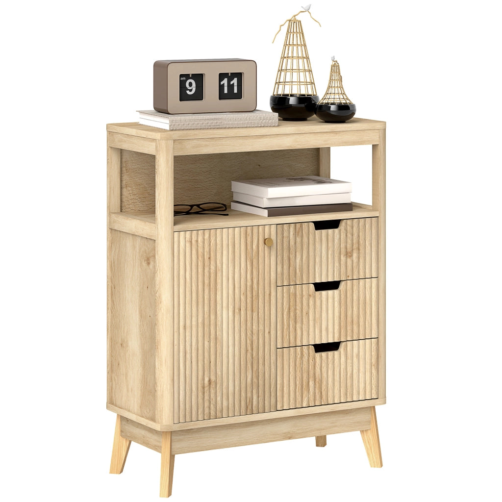 Credenza ¨C zephmum ¨C Legno naturale, 60x30x81 cm
