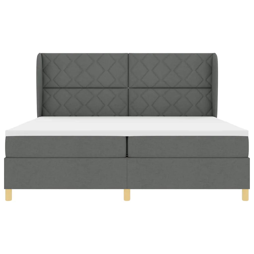 Letto a molle con materasso Grigio scuro 200 x 200 cm Tessuto 3340838