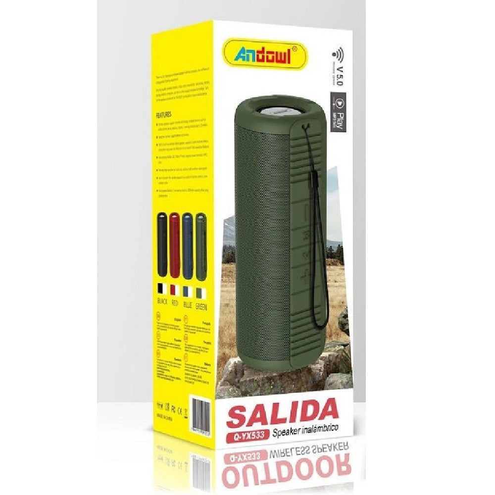 Trade Shop - Altoparlante 2.0 Wireless Speaker Bluetooth 5.0 Aux 3,5mm Usb Per Esterno Qyx533 -