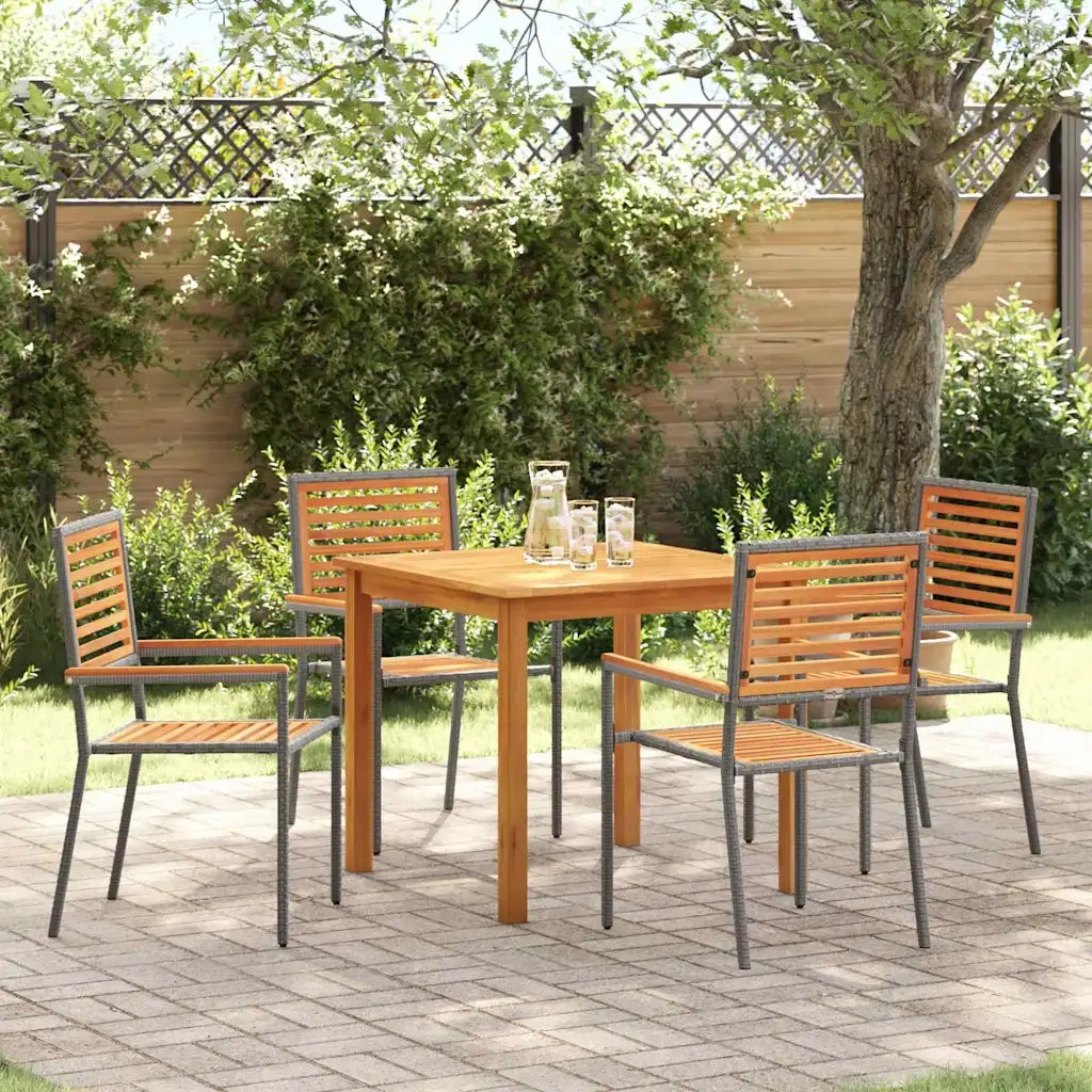 Set da Pranzo per Giardino 5 pcs Grigio 3365515