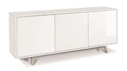 Mobile Madia 3 ante e 3 ripiani interni H74 L177 P41 Cm struttura color Bianco ossido frontali Bianco Lucido 7073k Sarmog