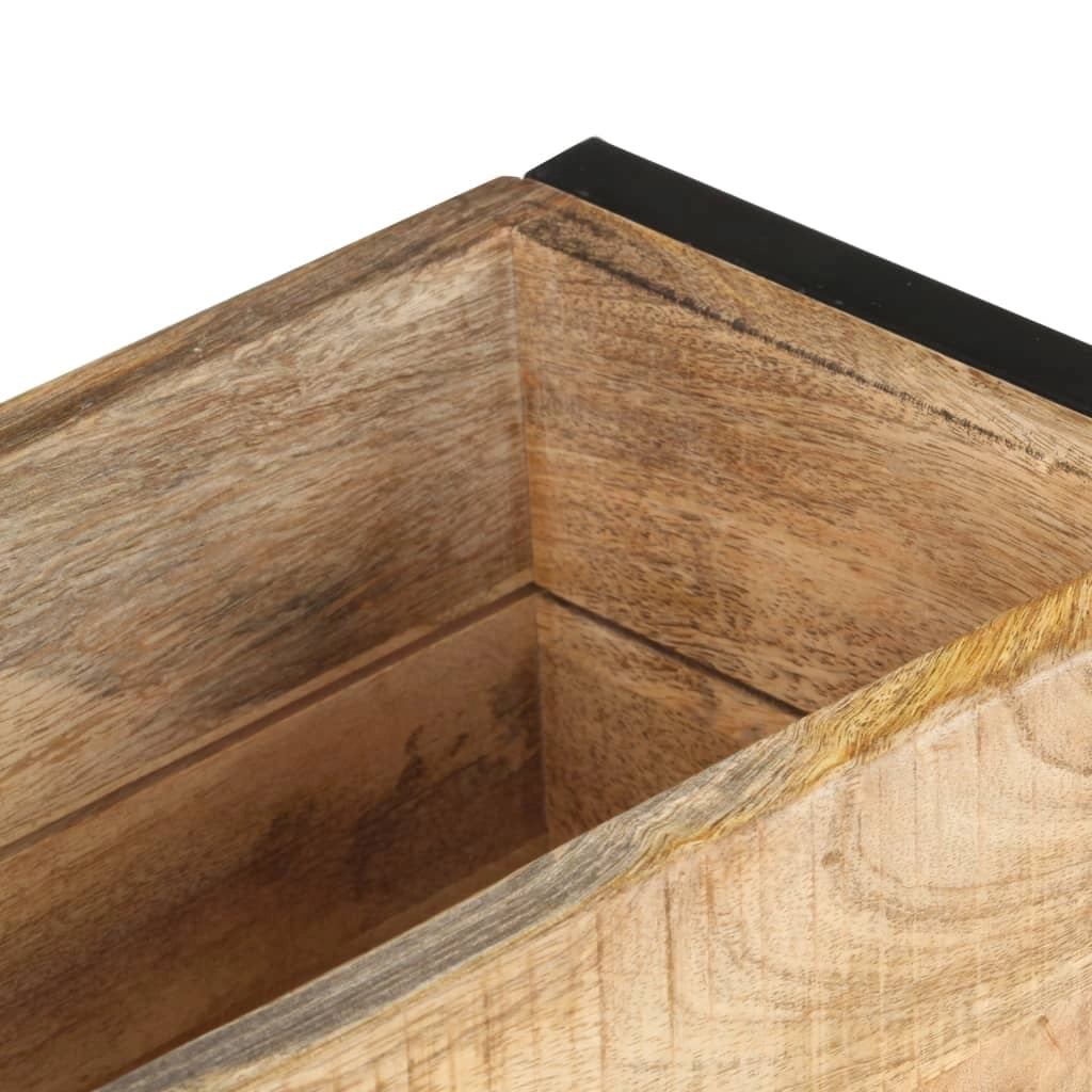 Fioriera rialzata per piante fiori terrazzo giardino 60 x 20 x 68 cm legno di mango nero grezzo 02_0037689