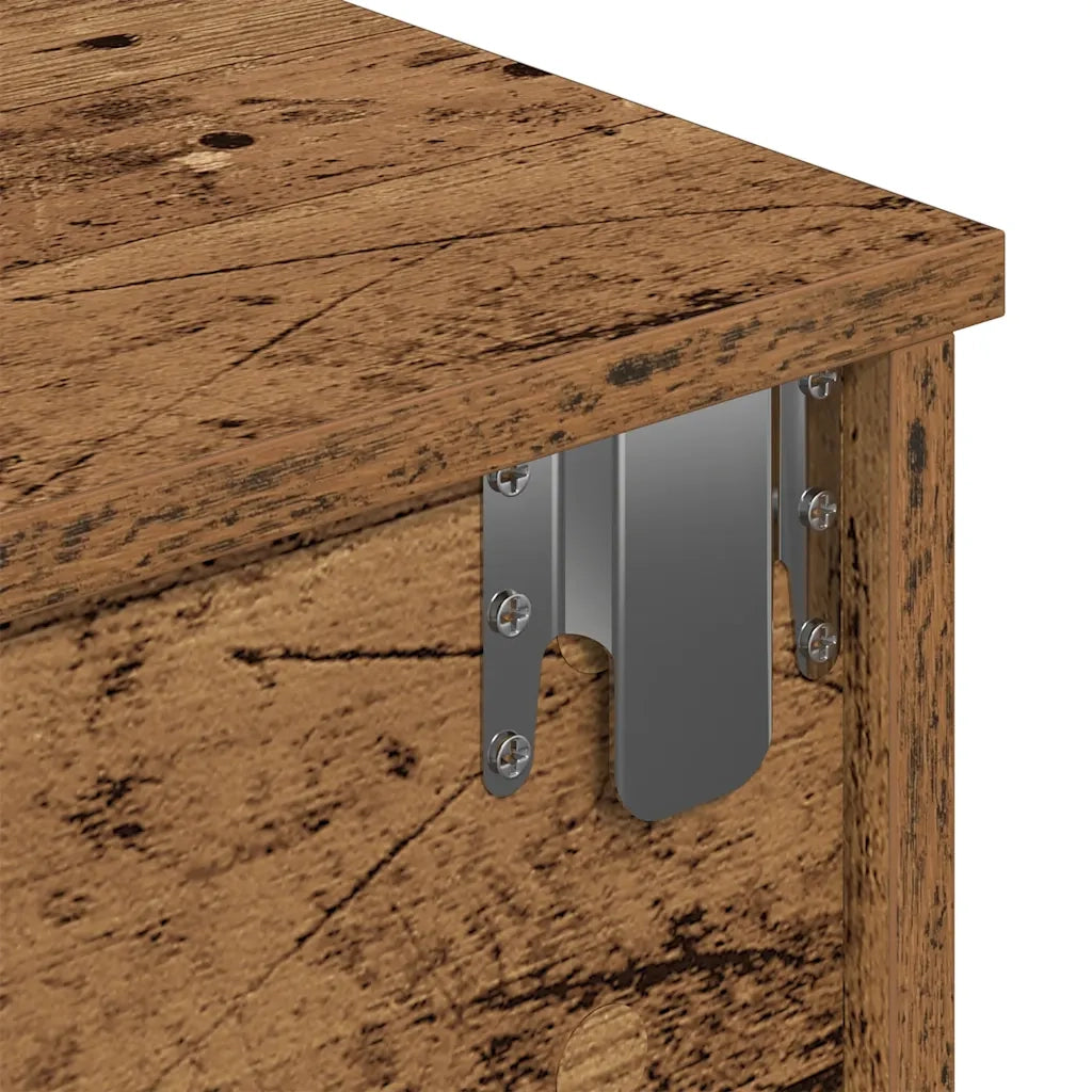Scaffale a Parete con Cassetti Antico 80x31x17 cm in Truciolato 859957